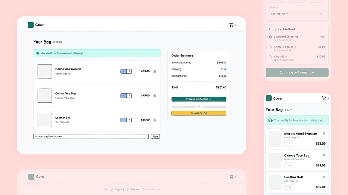 E-commerce checkout flow