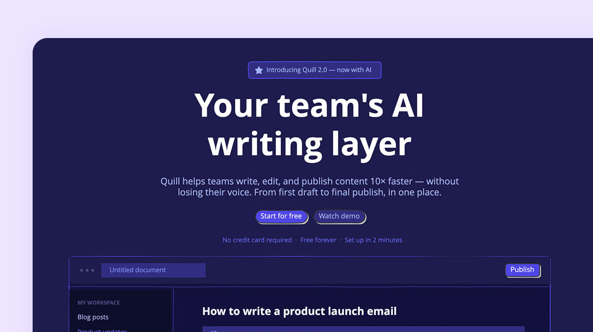 Product launch landing page