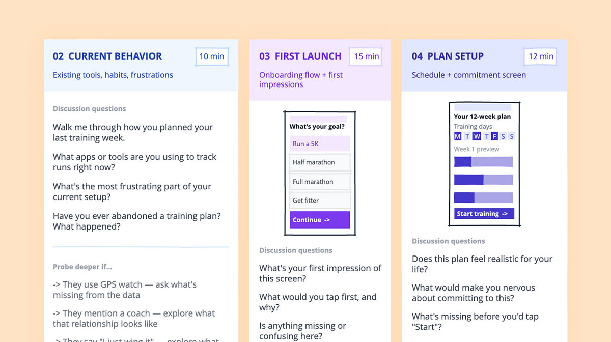 User Research discussion guide