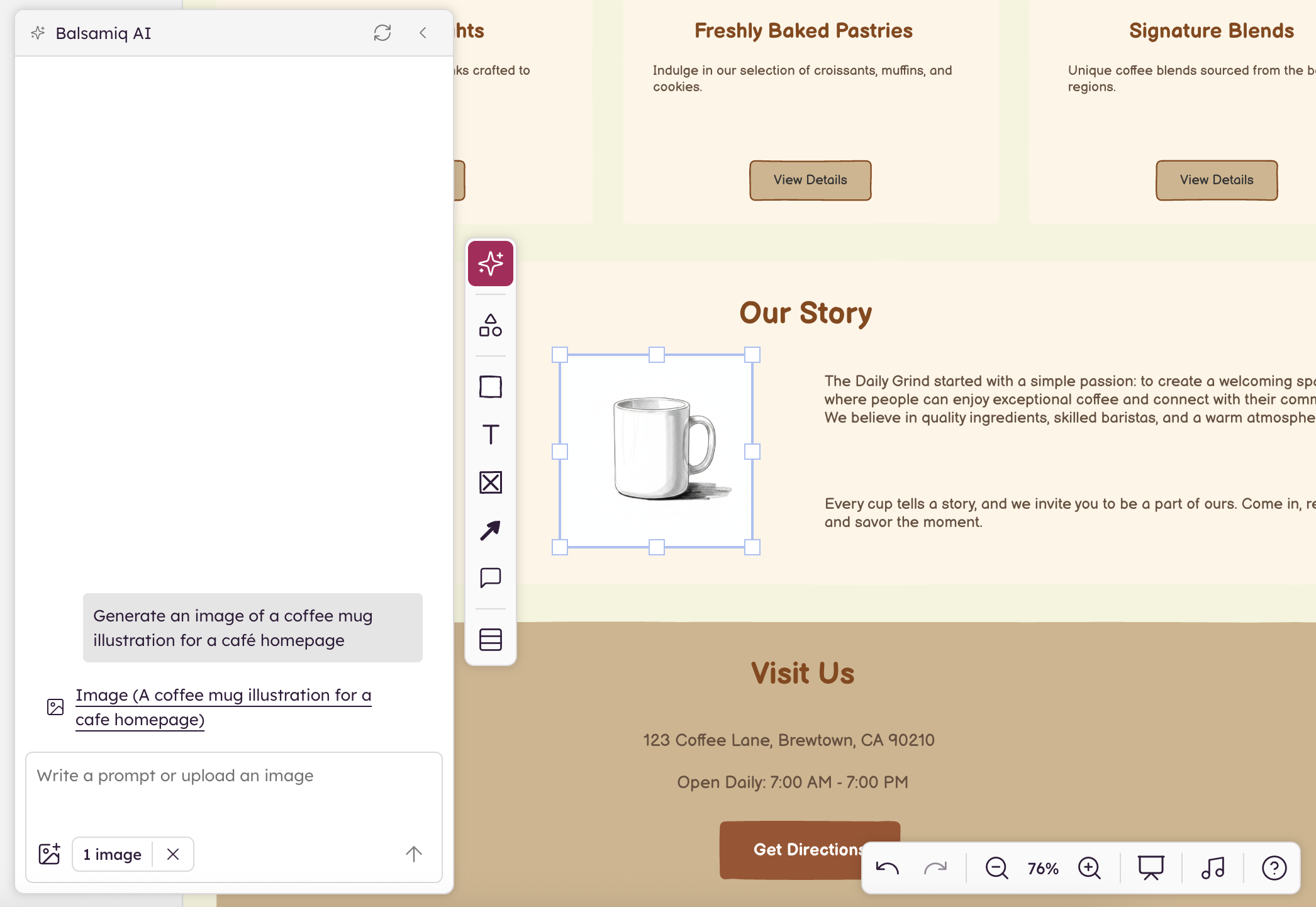 Example of an image generated to complement a wireframe.